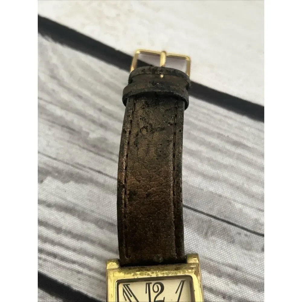 Gold Tone Case Brown Band Women’s Quartz Watch